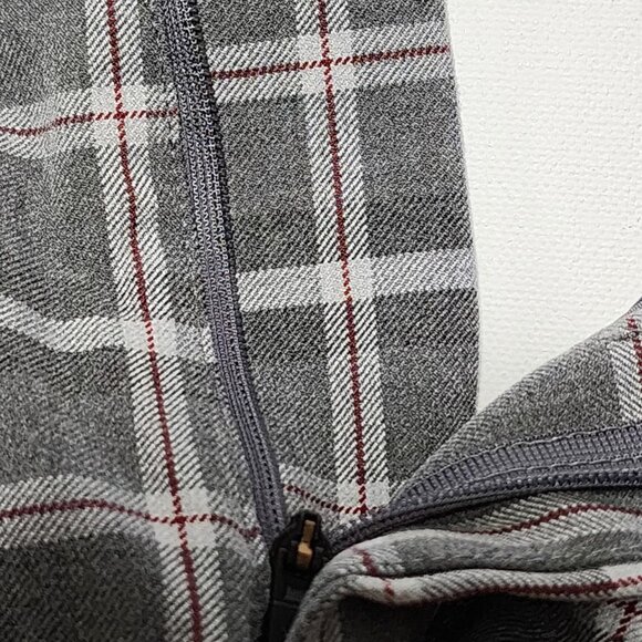 Kit and Ace Gray Plaid Checks Mid Rise Slim Fit Trousers - Picture 6 of 9